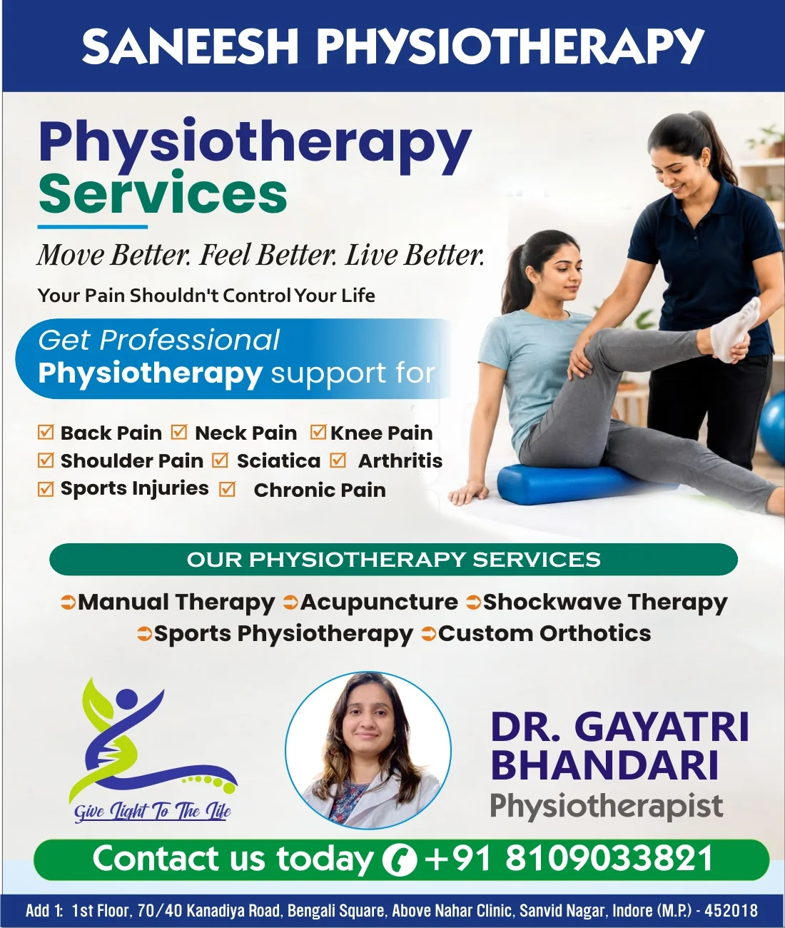 Physiotherapy Services in Indore: Support for Pain Relief and Better Movement